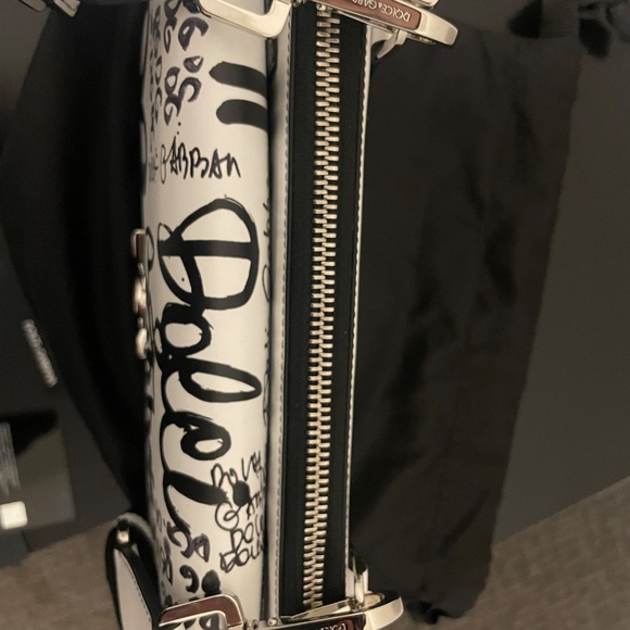 Dolce & Gabbana Graffiti Print Leather Crossbody Bag - Picture 9 of 15